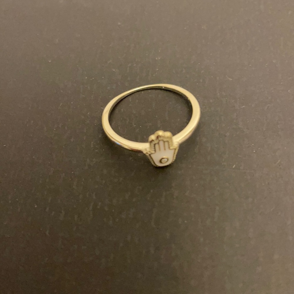 New 14kt gold plated sterling silver enamel gansa ring.